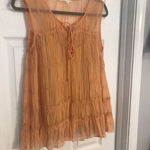 Anthropologie (Floreat) skirted sleeveless blouse with camisole.